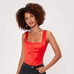 Nasty Gal Red Corset Top